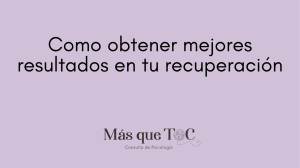 Como obtener mejores resultados en tu recuperación
